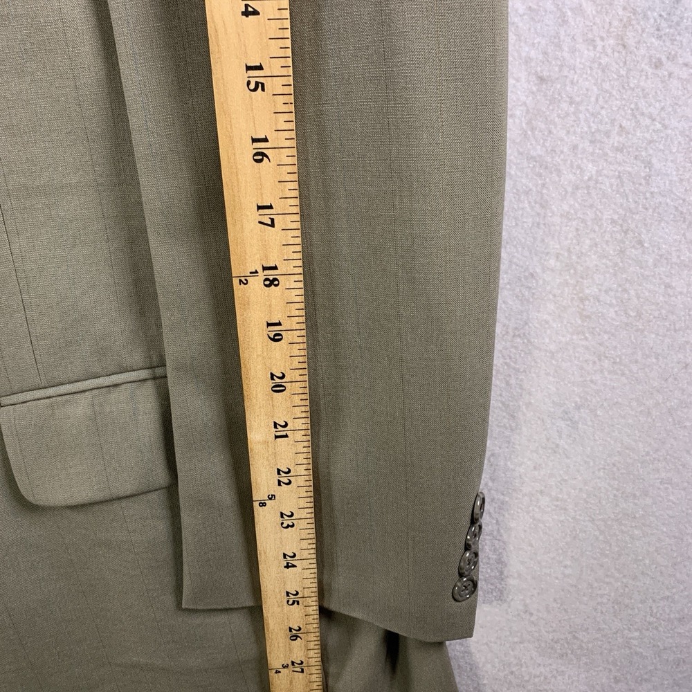 Vintage Burberrys Mens Suit Jacket 42 R Taupe Pin Stripe Lightweight Wool Luxury - Picture 8 of 12